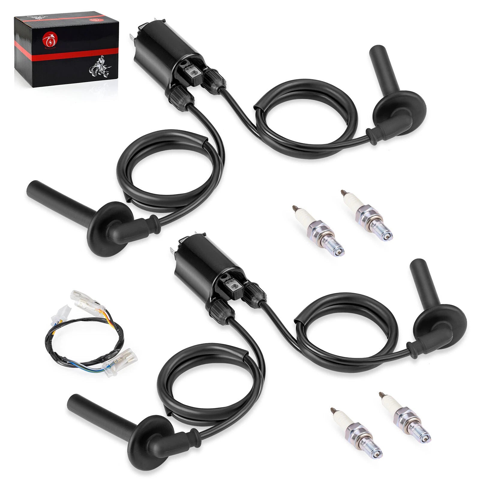 2X Ignition Coil & Spark Plug Set + Ignition Sub Harness for Honda ST1100 (1991–2003)