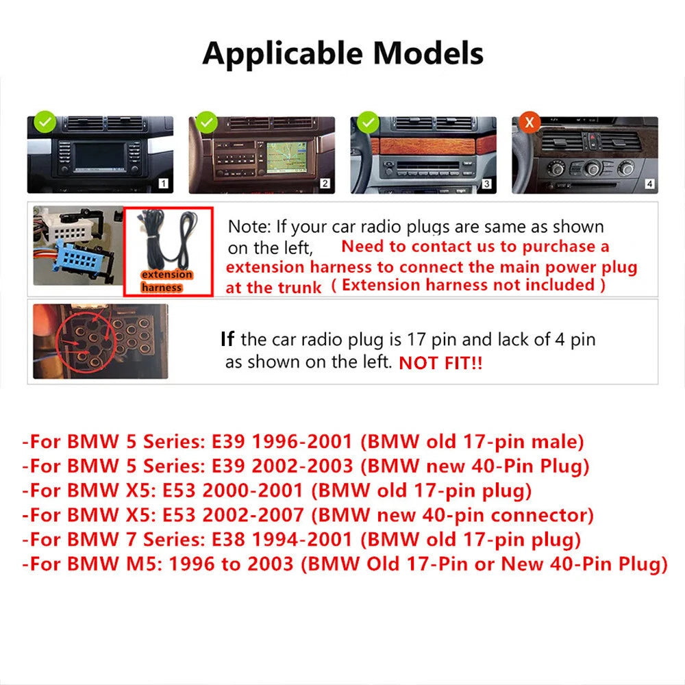 Car Stereo Radio Head Unit GPS Navigation for BMW E38 E39 E53 M5 X5 (1995–2006)