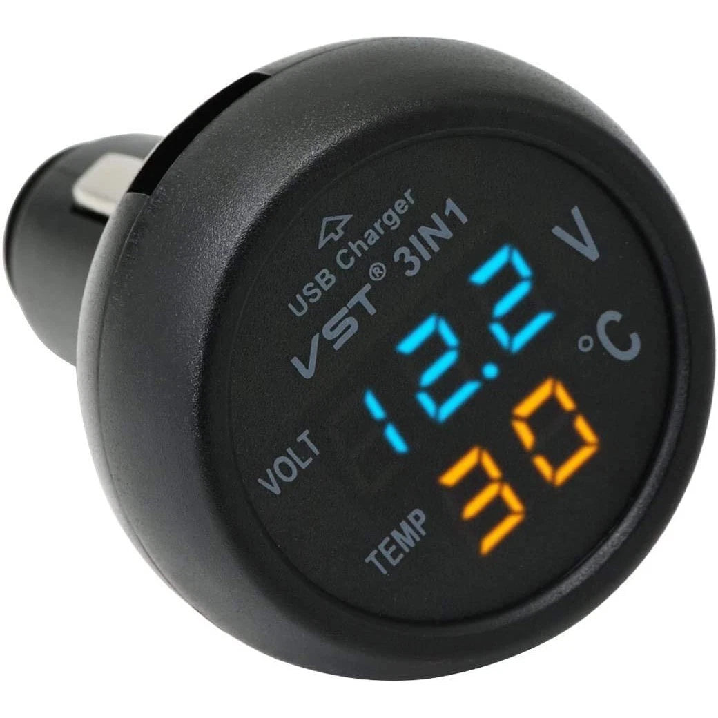 1 Pc 3 In 1 Voltmeter for Universal Use (12V/24V)