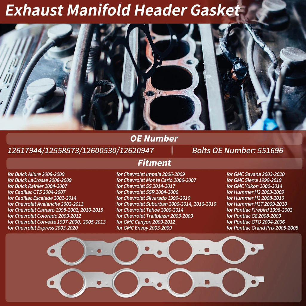 Exhaust Manifold Gasket Seal Replacement for Cadillac Escalade (2002–2014)