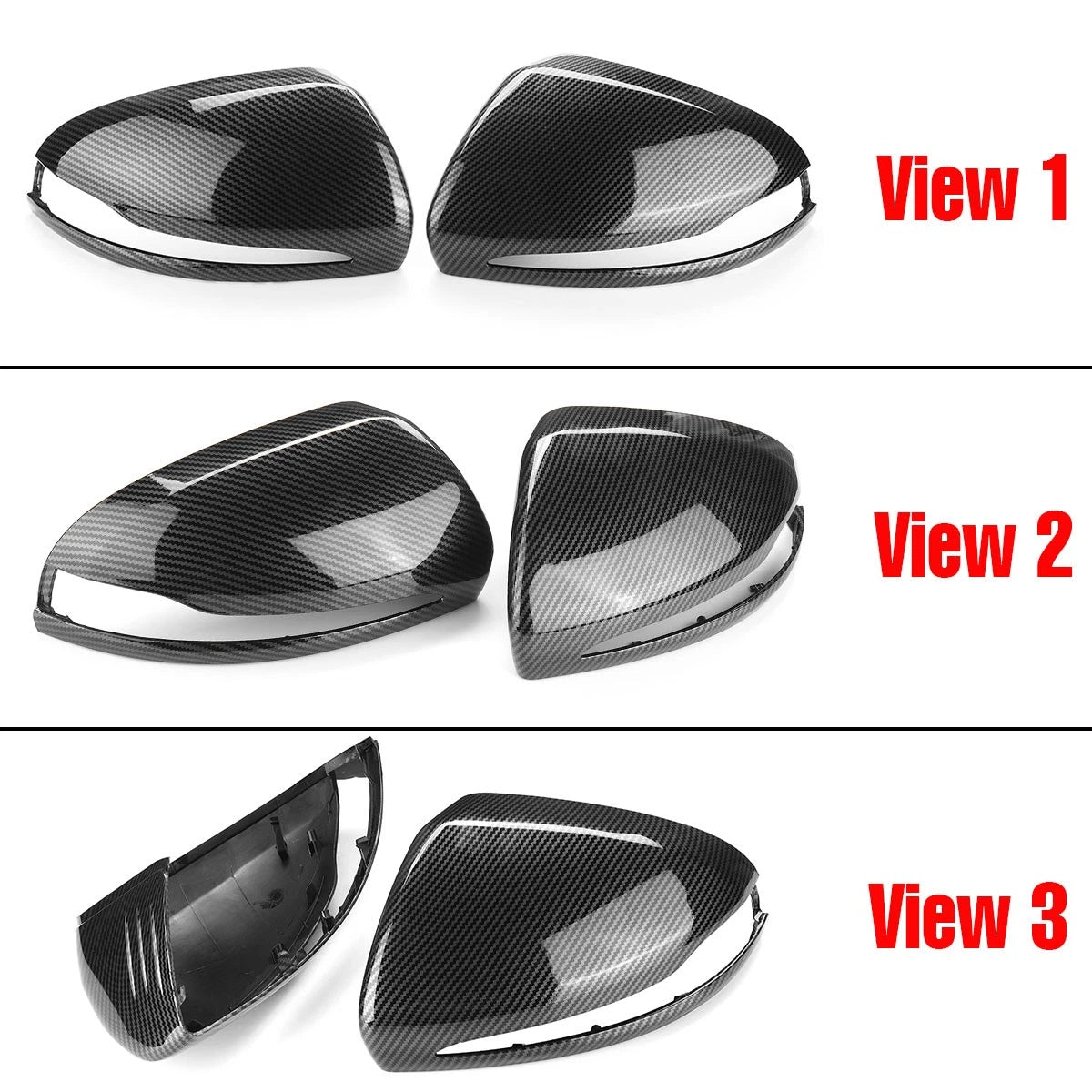 Set of 2 Mirror Cover Caps for Mercedes-Benz W205 W213 W222 W253 (2014–2018) Carbon Look LHD