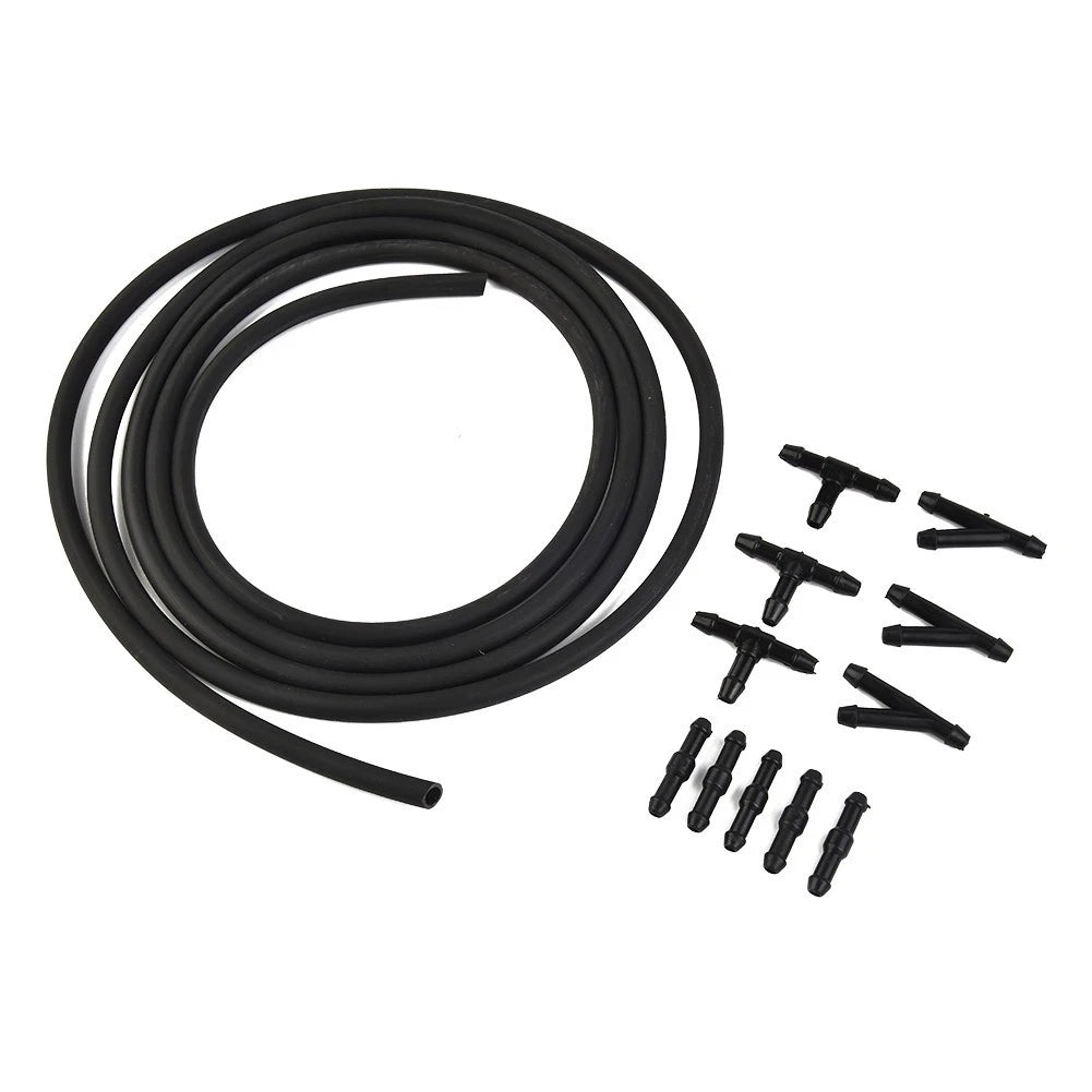 Flexible Rubber Windshield Washer Hose with Connector Kit for