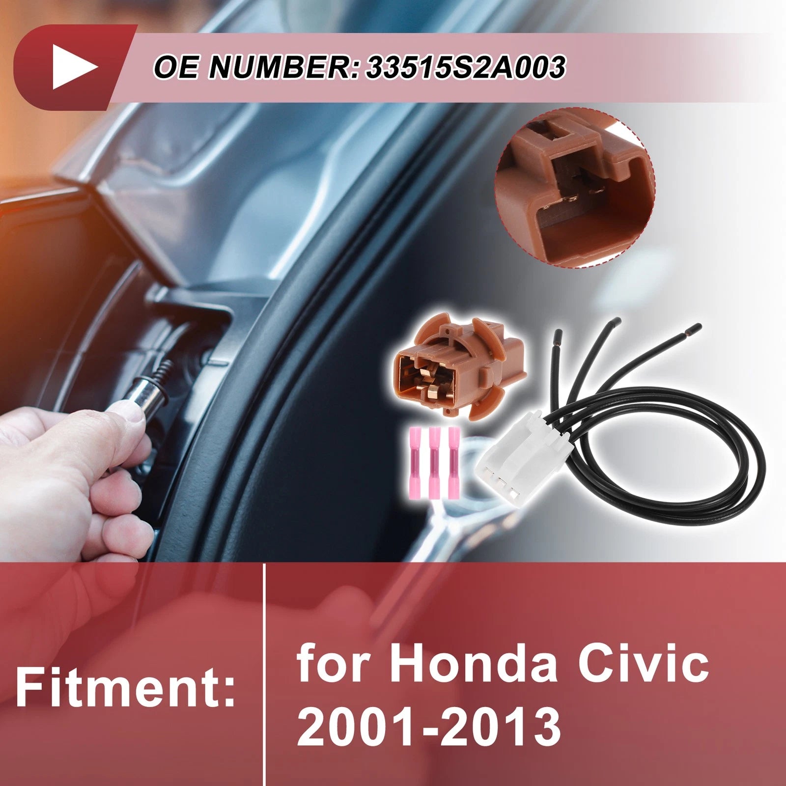 Tail Light Socket Wiring Replacement for Honda Civic (2001–2013)