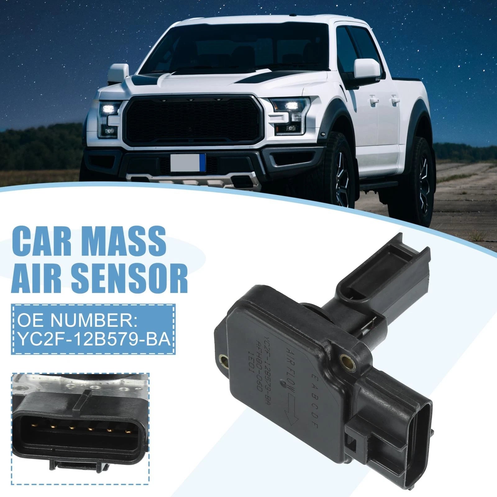 Mass Air Flow Sensor MAF for Ford (2003–2004) YC2F-12B579-BA
