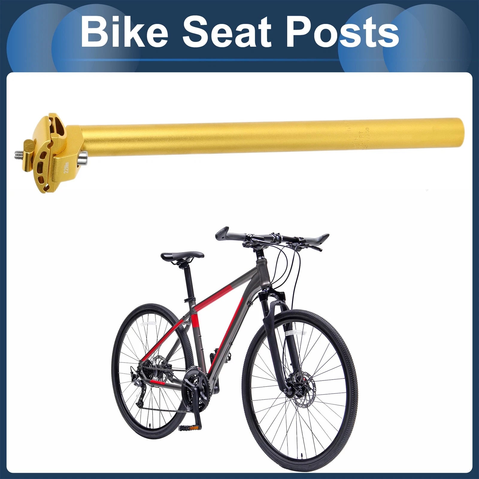 Seat Post 25.4x350mm Adjustable Angle for Bike (2000–2026)