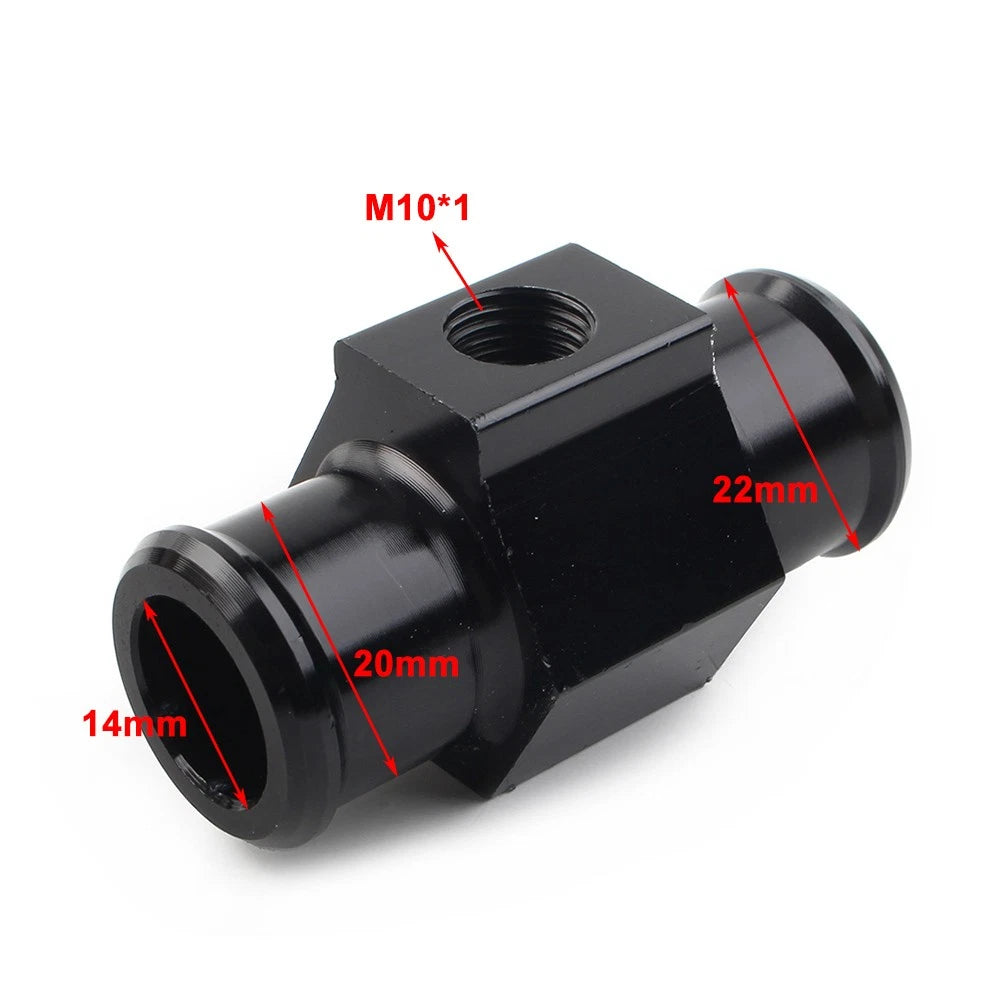 22mm Black Water Temperature Sensor Gauge Radiator Hose Adapter
