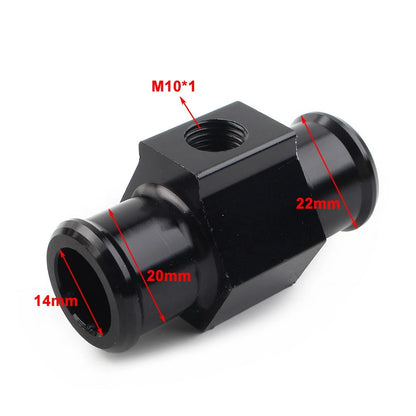 22mm Black Water Temperature Sensor Gauge Radiator Hose Adapter