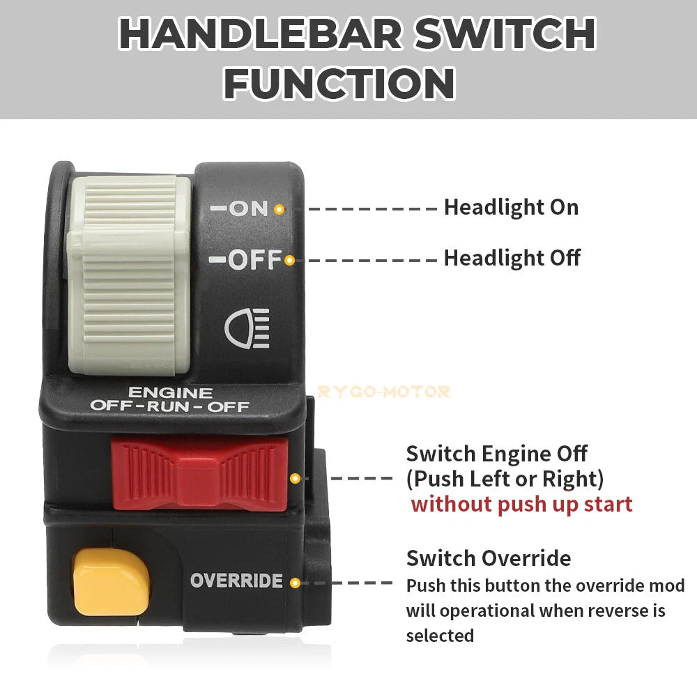 Handlebar ON OFF Switch 4011386 for Polaris Trail Blazer 400 250 (2002–2006)