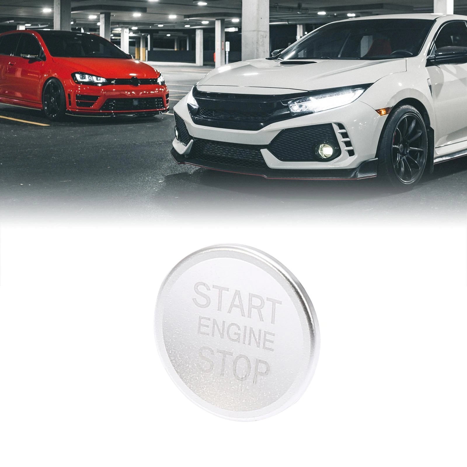 Start Stop Push Button Cover Cap for Audi A4L A6L Q5 A5 A7 (Silver Tone 2020–2024)