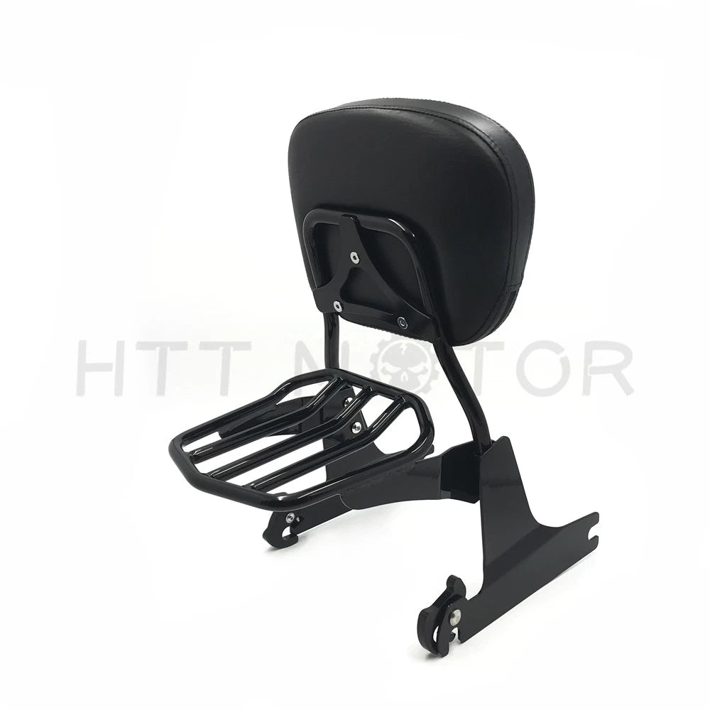Sissy Bar Passenger Backrest Luggage Rack for Harley Softail FXST (2000–2023)