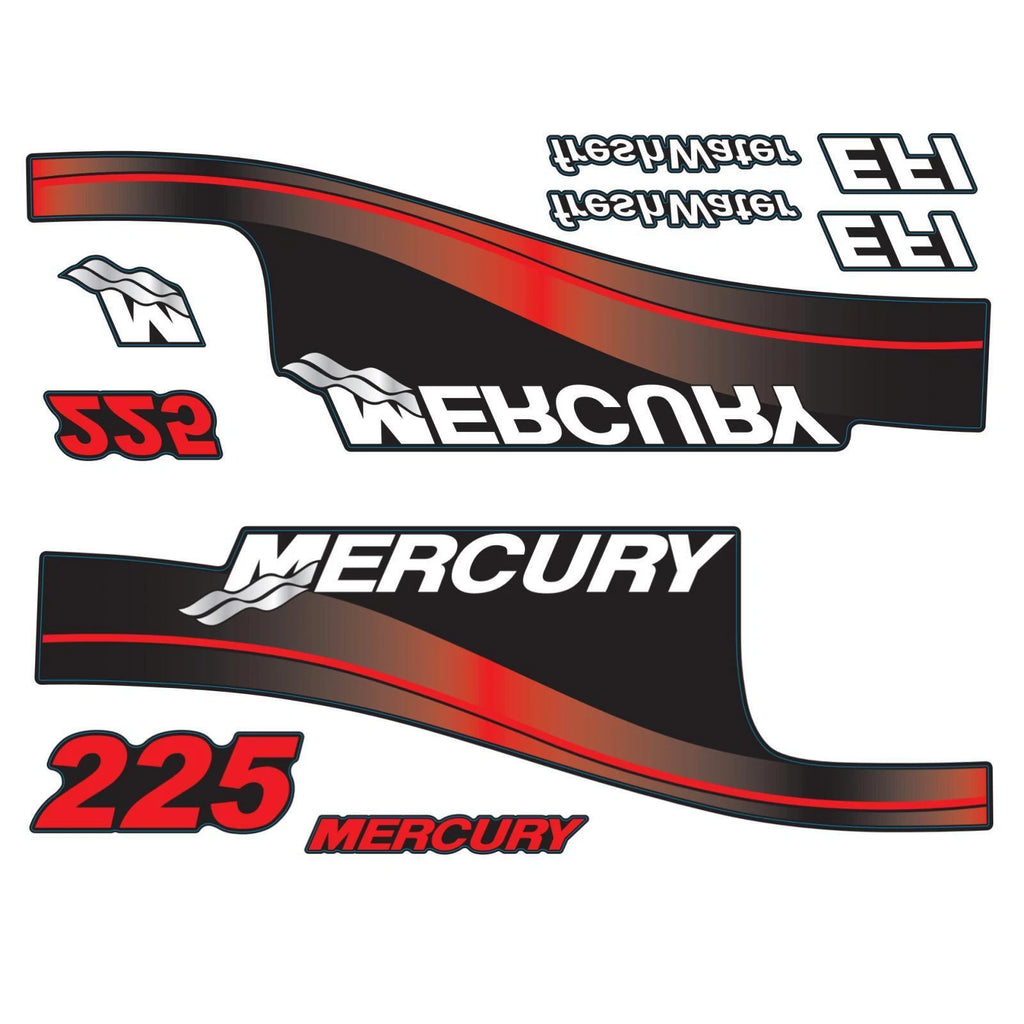 Decal Set for Mercury 225 HP Outboard Motor (FreshWater EFI)