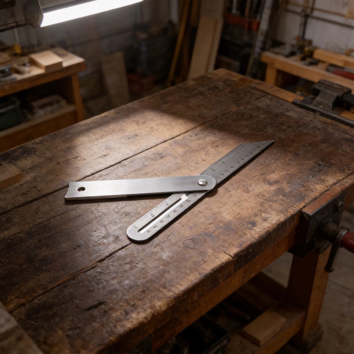 Angle Ruler for Woodworking with Adjustable Locking Brass Screw