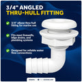 3/4" Angled Thru-Hull Fitting for Boat & Pontoon (FO4978)