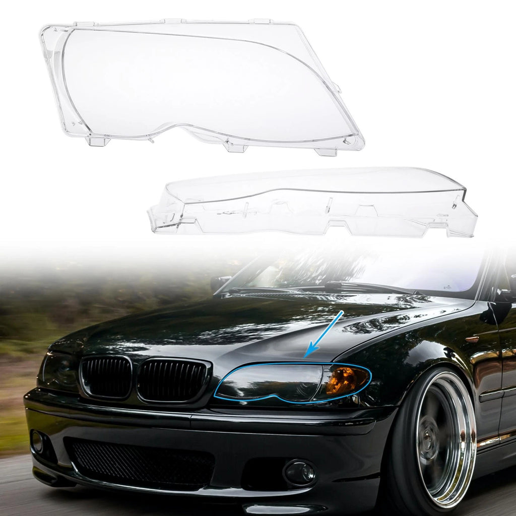 Headlight Lens Cover Front Pair for BMW E46 (1999–2005)
