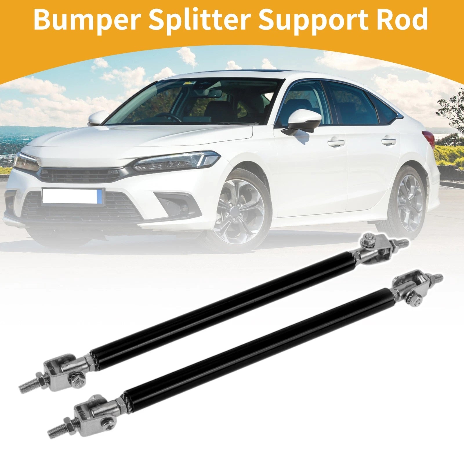 2X Adjustable Front Bumper Lip Splitter Strut Rod Tie for Universal Vehicles