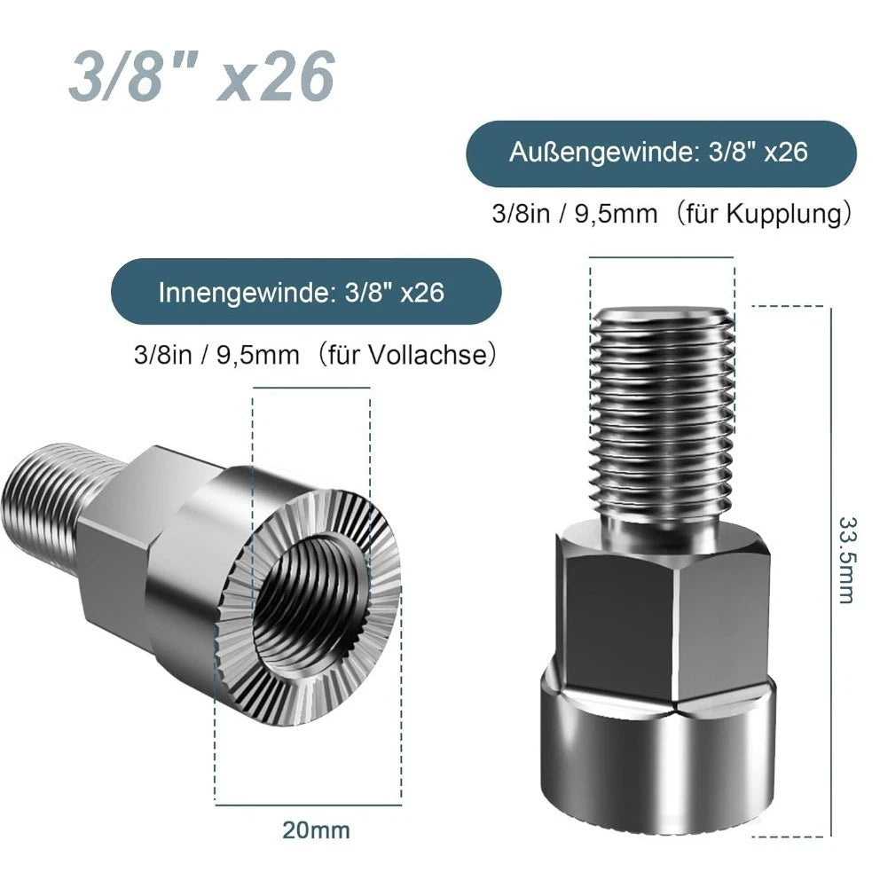 Bicycle Trailer Axle Adapter M10 M5 38 Inch Quick Install