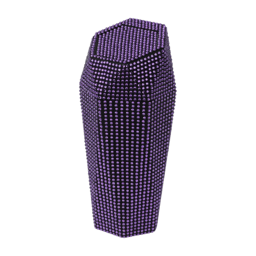 Car Trash Can for Front Seats (1 Pc) - Durable ABS Rhinestone - Purple