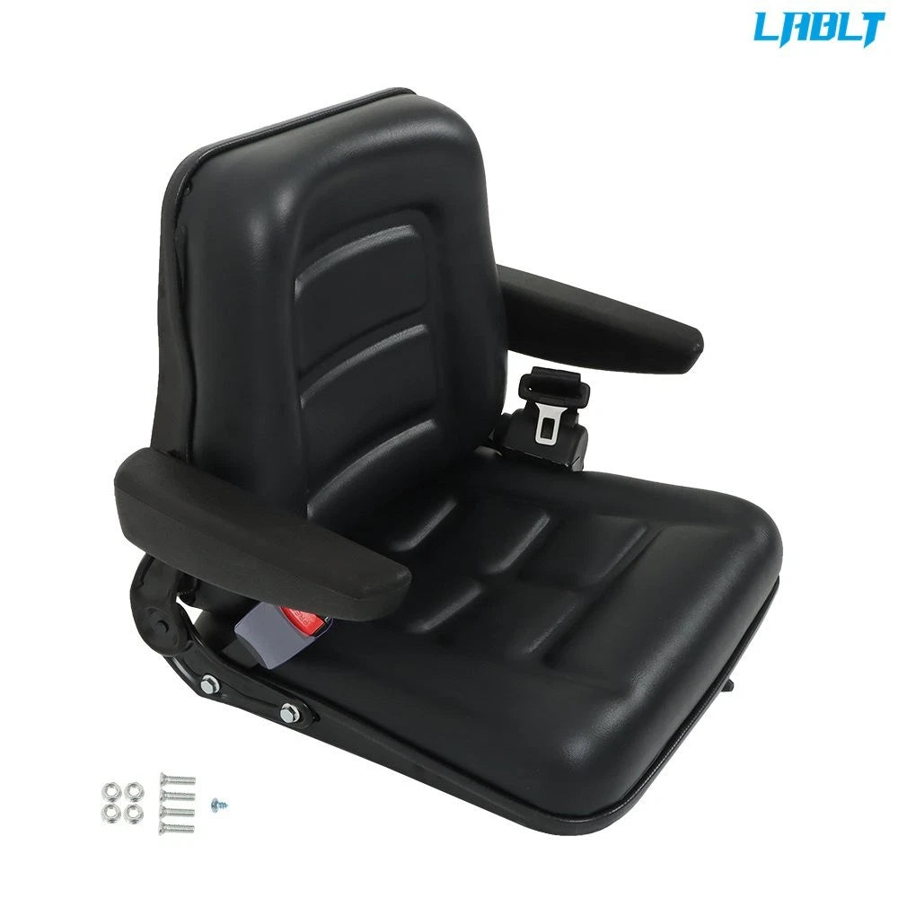 Adjustable Tractor Seat with Seatbelt for Universal Mowers