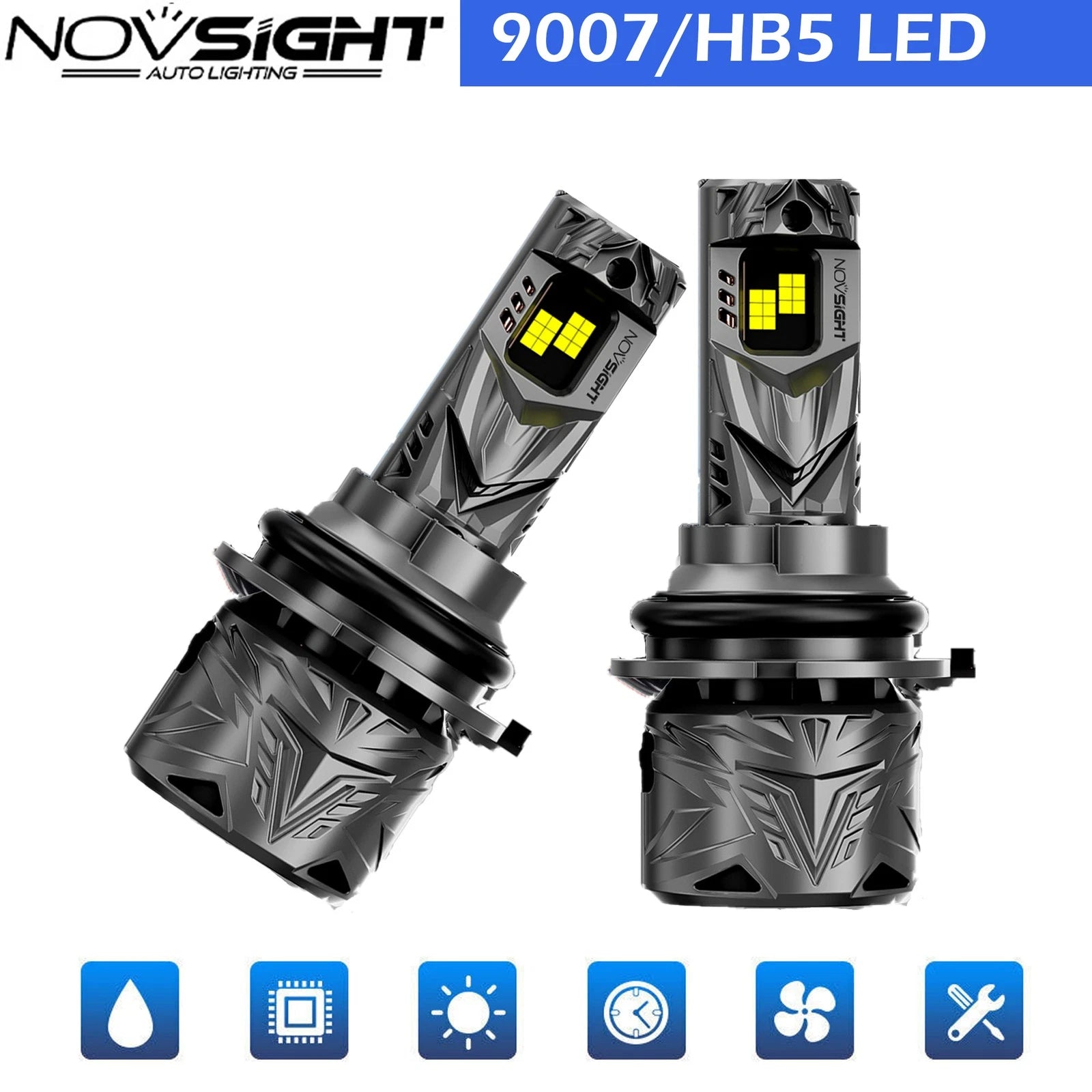 2X 9007 HB5 LED Headlight Bulbs for