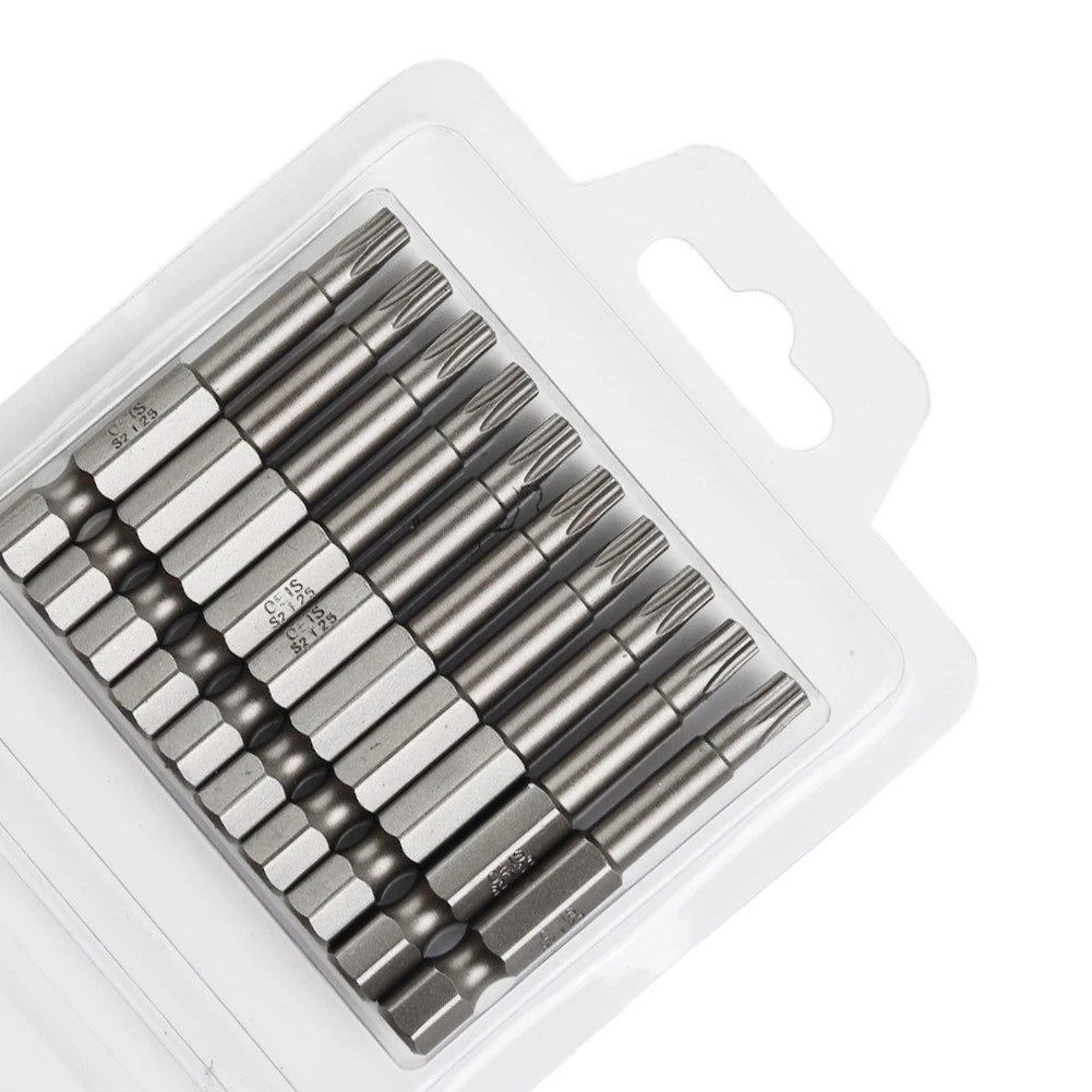 10Pcs Screw Extractor Set for Universal Use (50mm, 6.35mm Hexagon)
