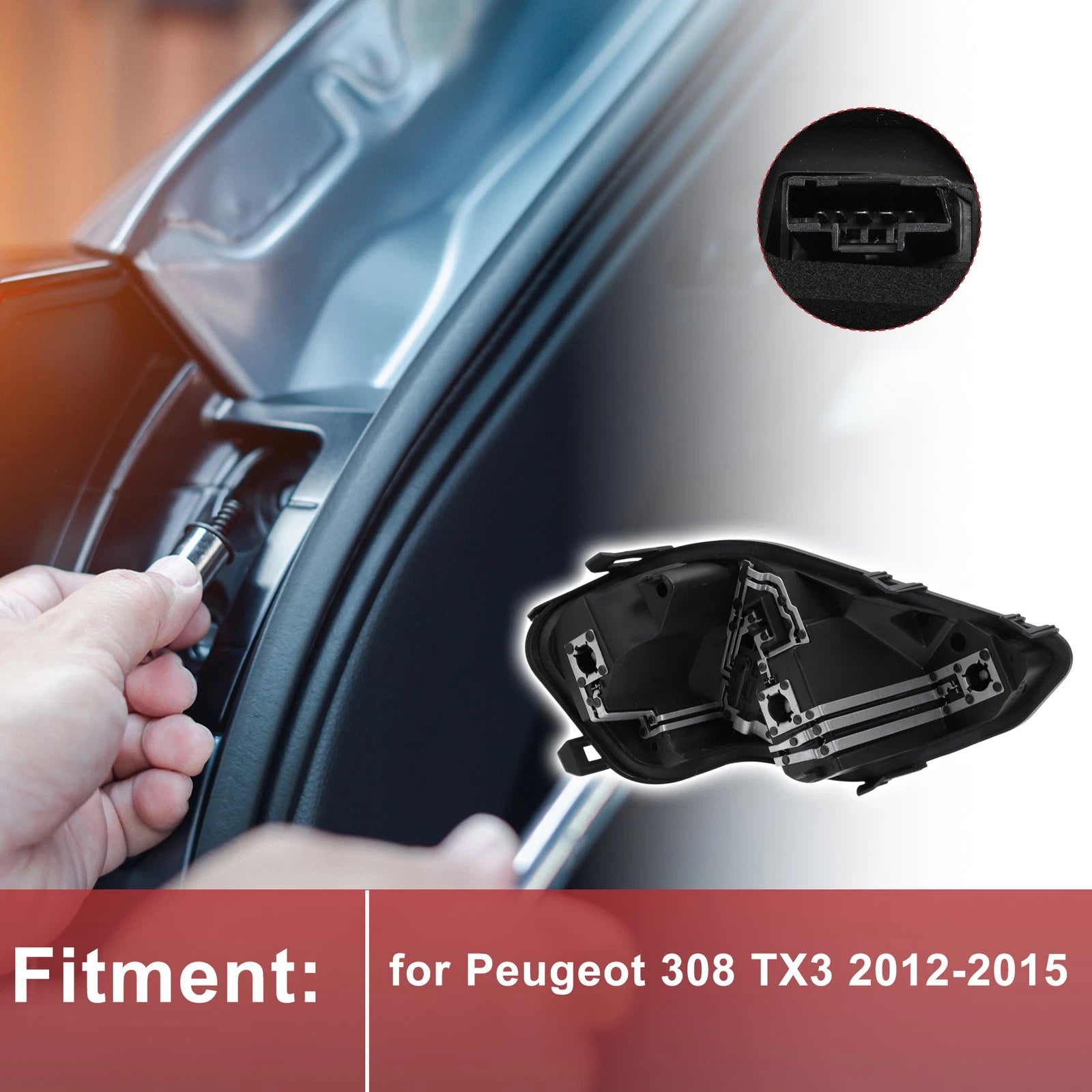 1 Pc Right Tail Light Socket for Peugeot 308 (2012–2015) Lamp Bulb Connector