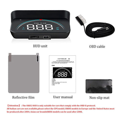 M8 HUD Head-up Display for Car (OBD2 II, Overspeed Warning System)