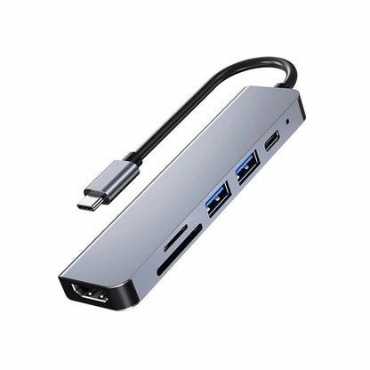 6-in-1 USB-C Hub Adapter for MacBook Pro/Air (2016–2023)