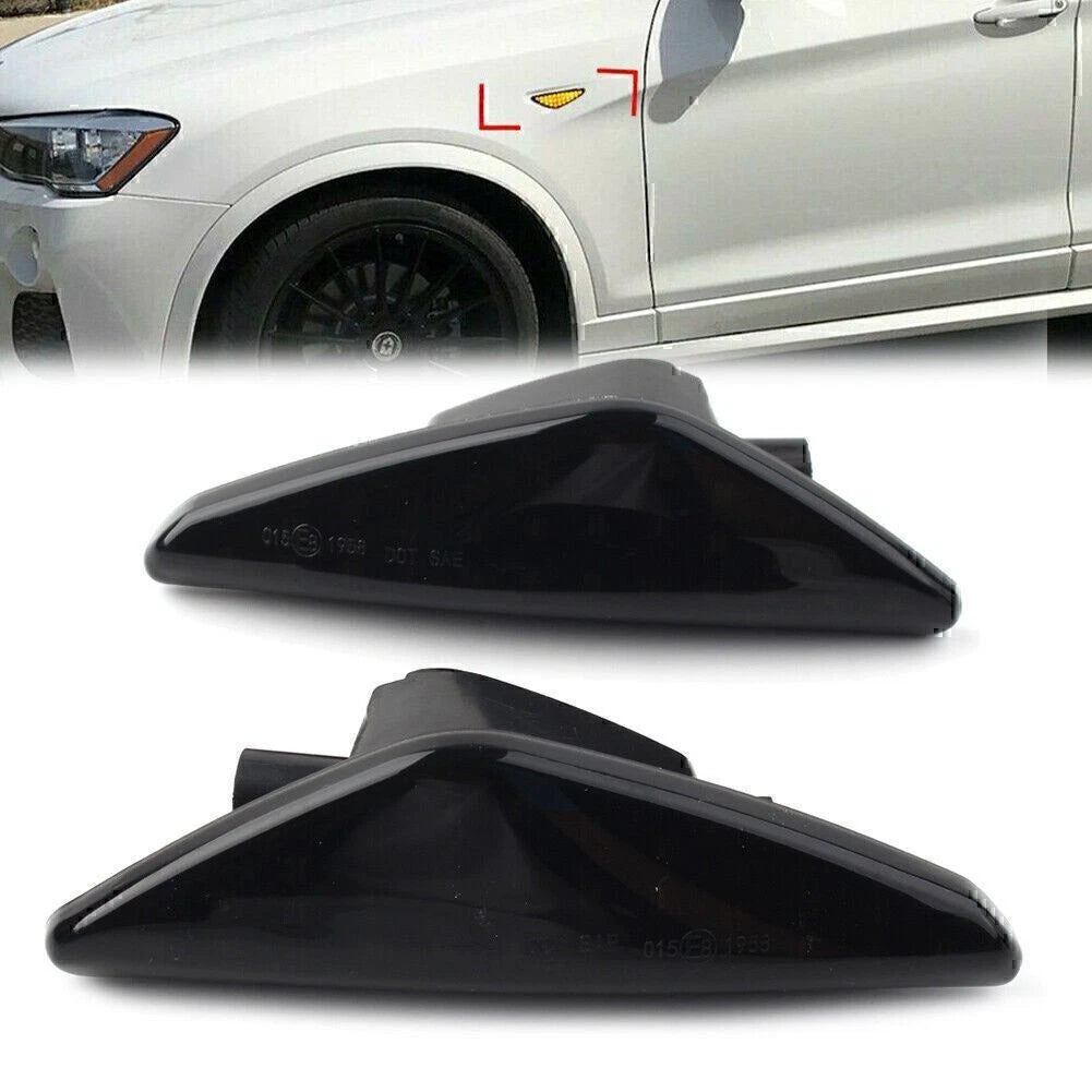 Black Dynamic LED Side Marker Turn Signal Light For BMW F25 E70 E71 X3 E72 X5 X6