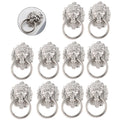 10Pcs Silver Lion Head Cabinet Pulls Drawer Knob Hardware