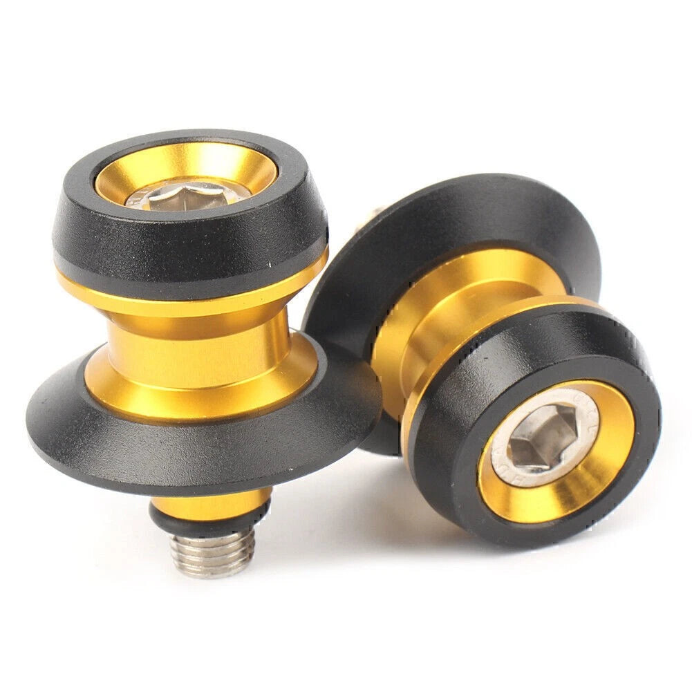 1 Pair Universal 10mm Swing Arm Spool Stand Screw Slider Kit for Yamaha Gold