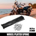 40 Pcs Bicycle Spokes Steel 14G 247mm with Nipples for Most Bikes