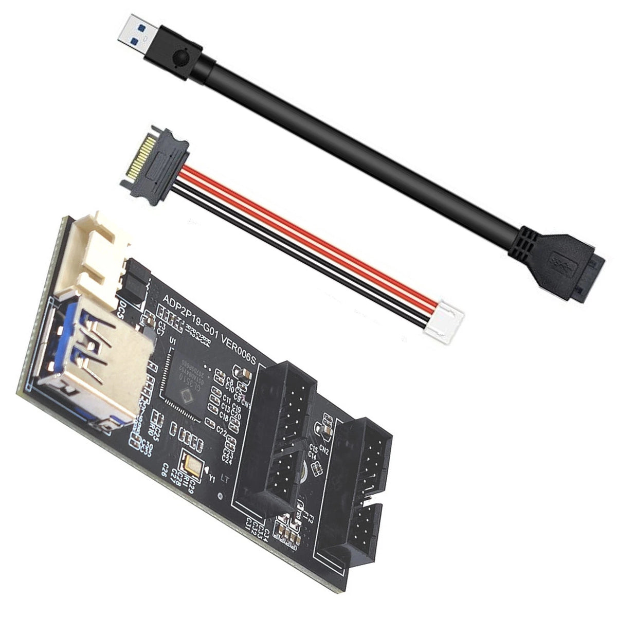 USB 3.2 Dual 19Pin Expansion Card for Motherboard (19Pin/Type-E Connector)