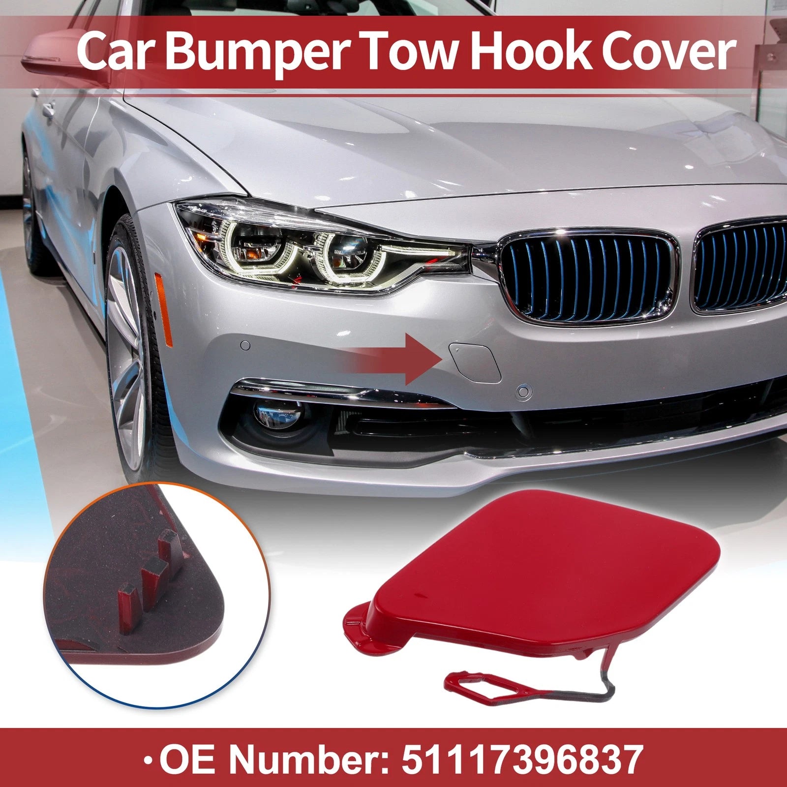 Front Tow Hook Cover Replacement for BMW 320i (2016–2018)