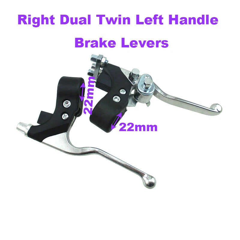 Right Dual Twin Brake & Left Brake Lever for 47cc 49cc Mini Quad (2000–2023)