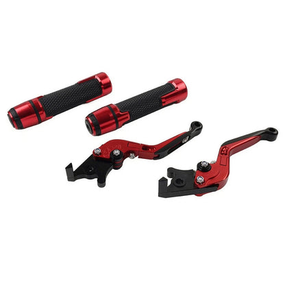 Red Extendable Brake Clutch Lever Handlebar Grip Set For Yamaha XSR900 ABS