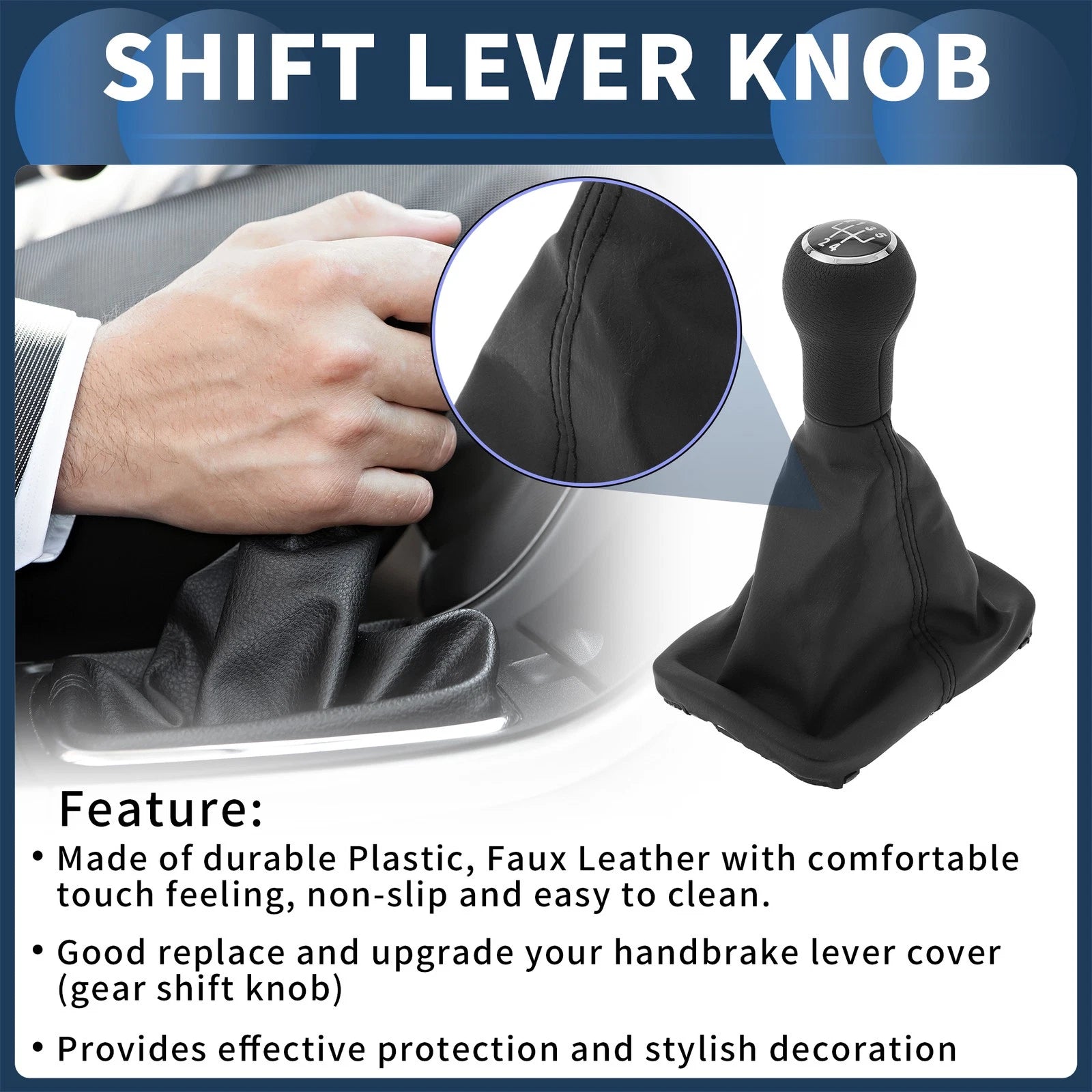 Gear Shifter Knob with Cover Replacement for Volkswagen Beetle (1998–2010)