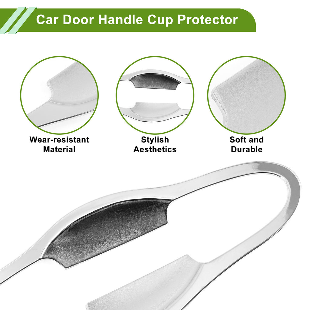 Car Door Handle Cup Protector 8 Pcs for Toyota RAV4 2013–2018 Chrome Tone