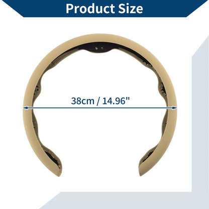 PU Artificial Leather Steering Wheel Cover for Universal Vehicles (14.96")