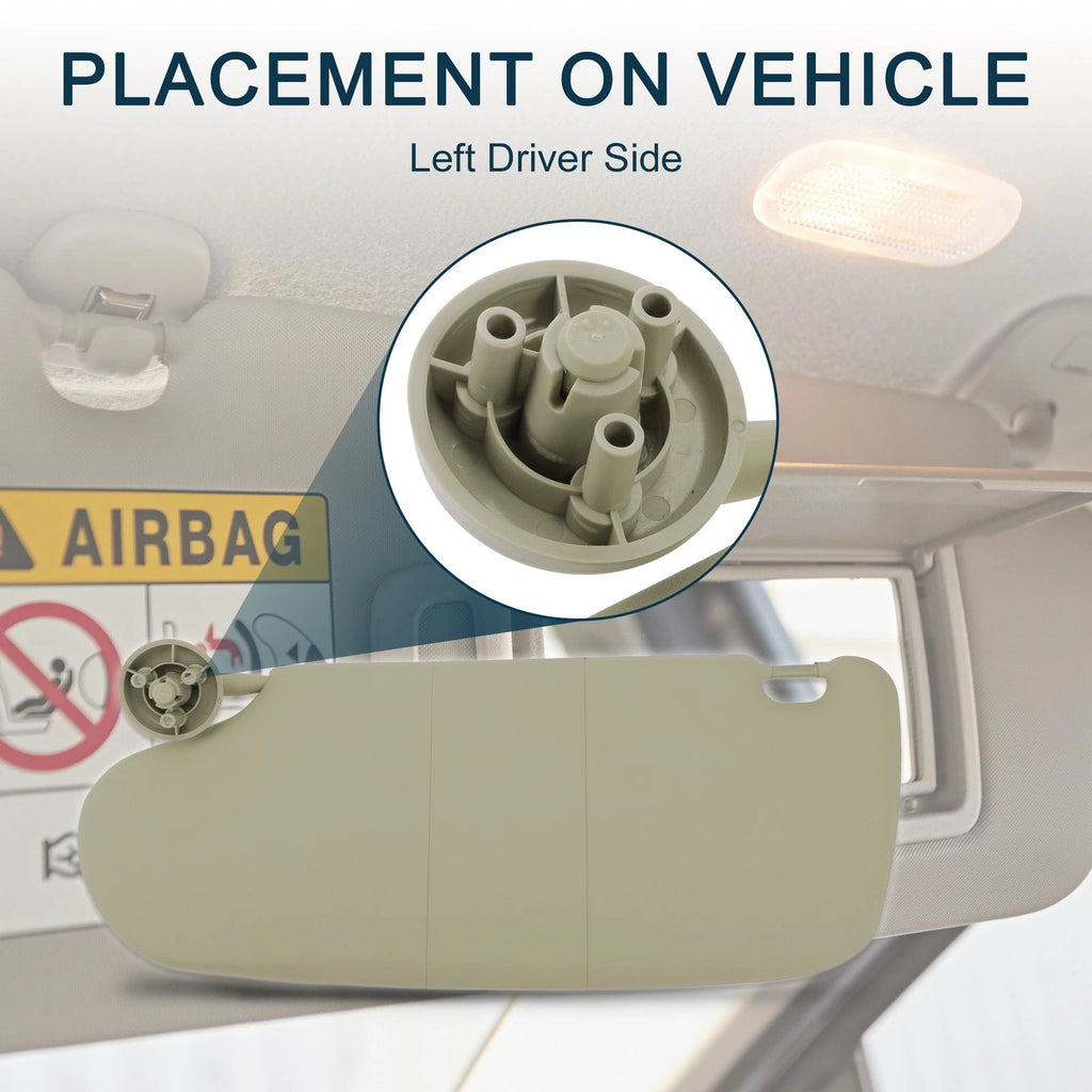 Left Driver Side Car Sun Visor Assembly for Dodge Ram 1500 (2002–2005) Beige