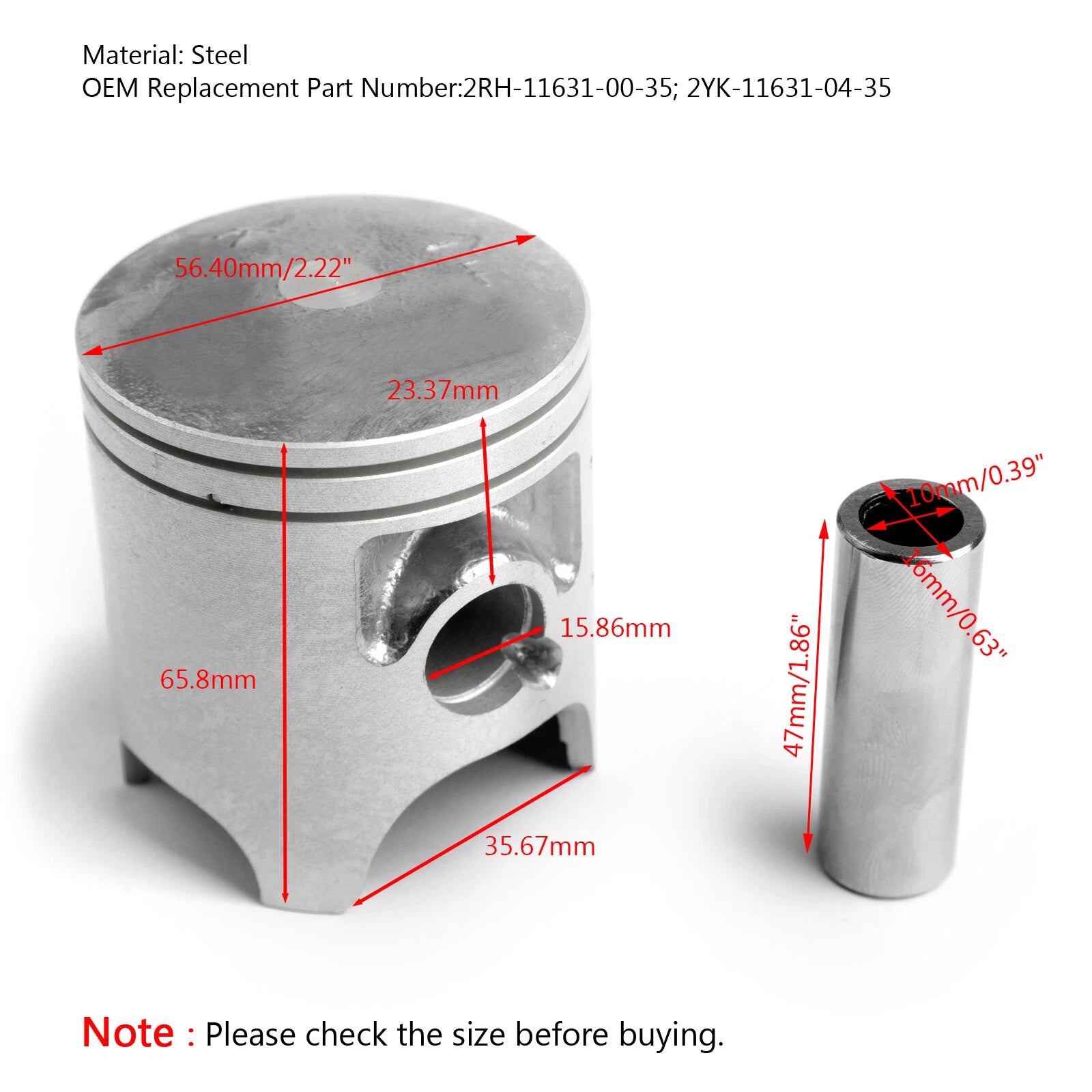 Piston Ring Kit for Yamaha TZR125 TDR250 TDR125 (1987–1994) STD Bore T9
