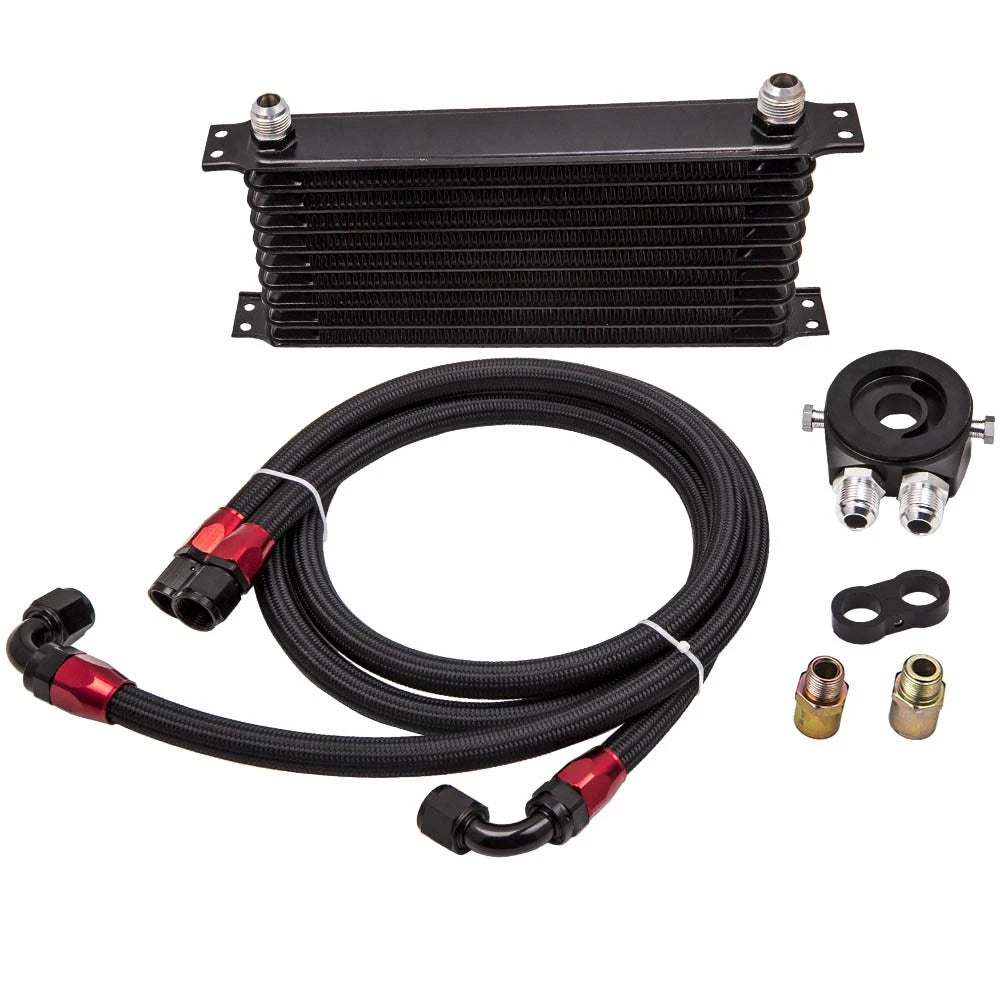 10AN Thermostat Adaptor Engine Oil Cooler + Filter Kit for Universal (2000–2023)
