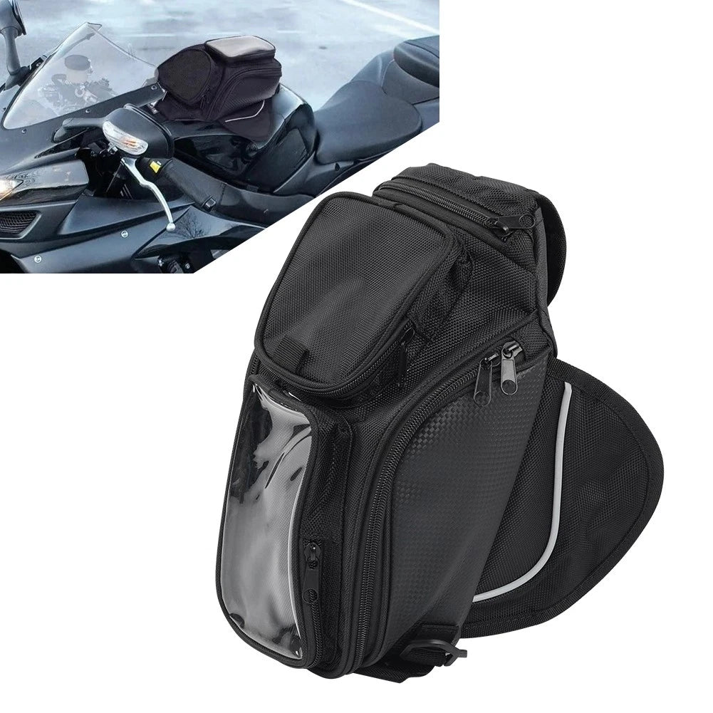 Front Fuel Tank Bag for Universal Motorcycle (1PC) - Touchable Navigation, Black