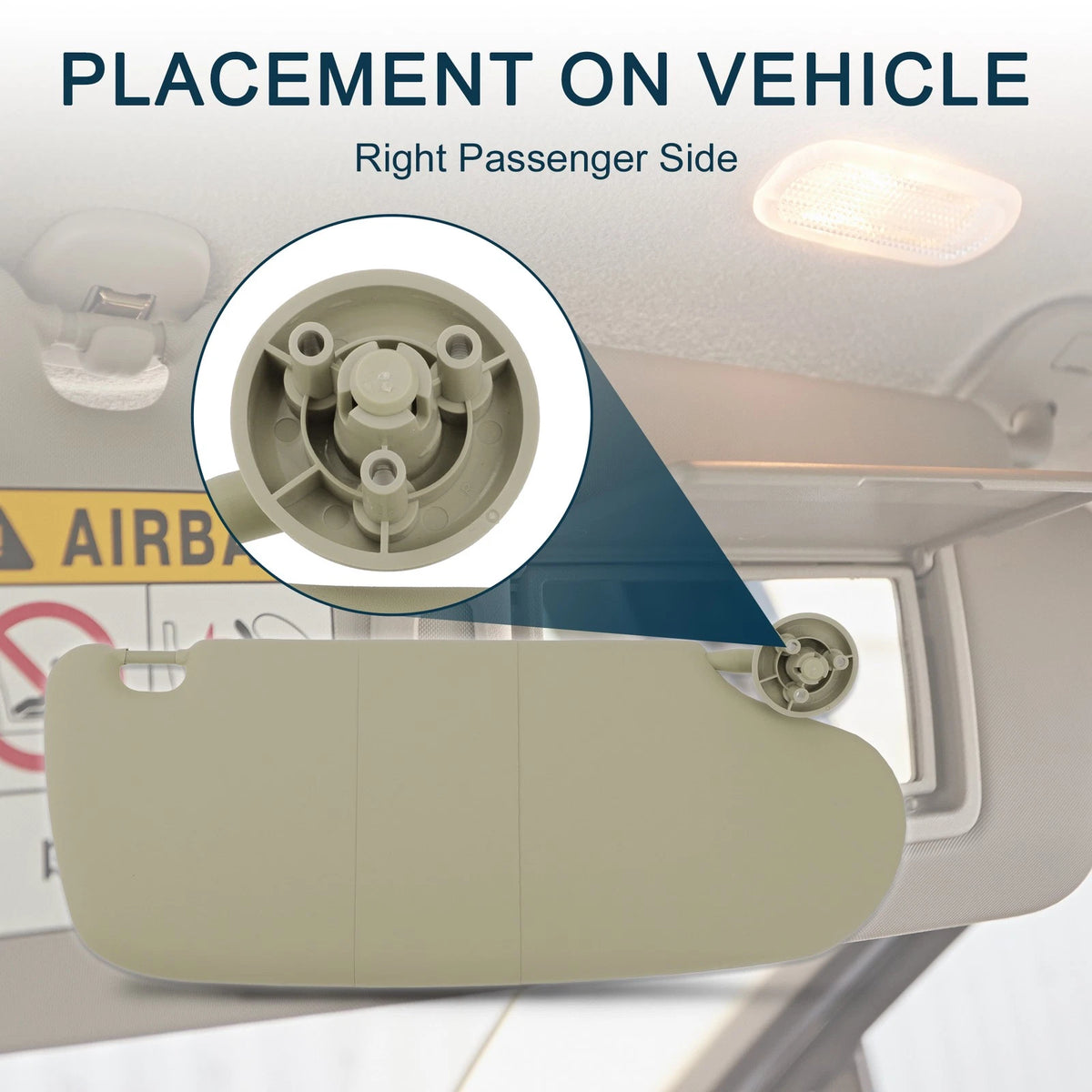 Right Passenger Side Sun Visor Assembly for Dodge Ram 1500 (2002–2005)