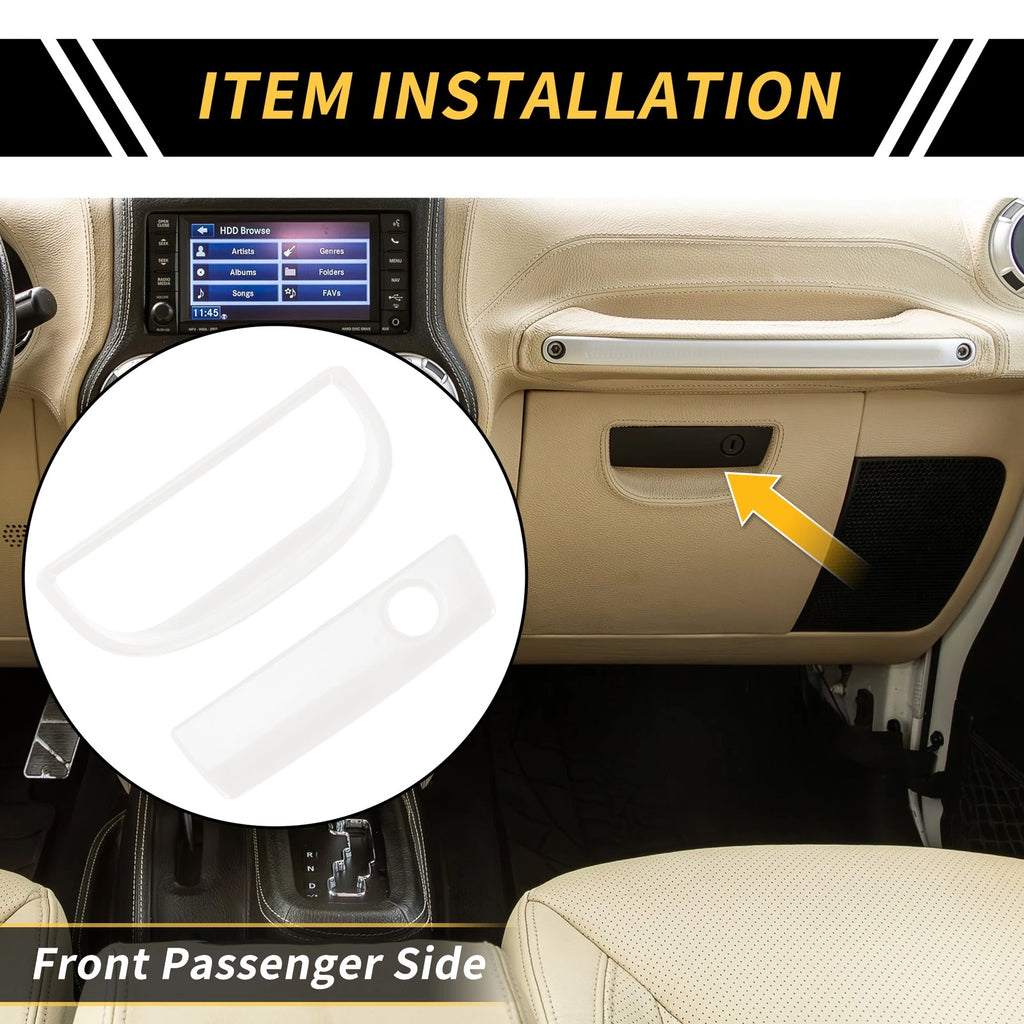 Glove Box Handle Switch Cover Trim for Jeep Wrangler JK (2007–2017) White