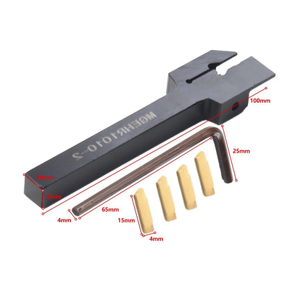Set of 4 MGMN200 Grooving Cut Off Inserts for Lathe Tool Holder MGEHR1010-2