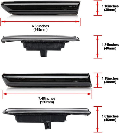 4X Smoked LED Side Marker Light for Acura TL (2004–2008) Amber + Red