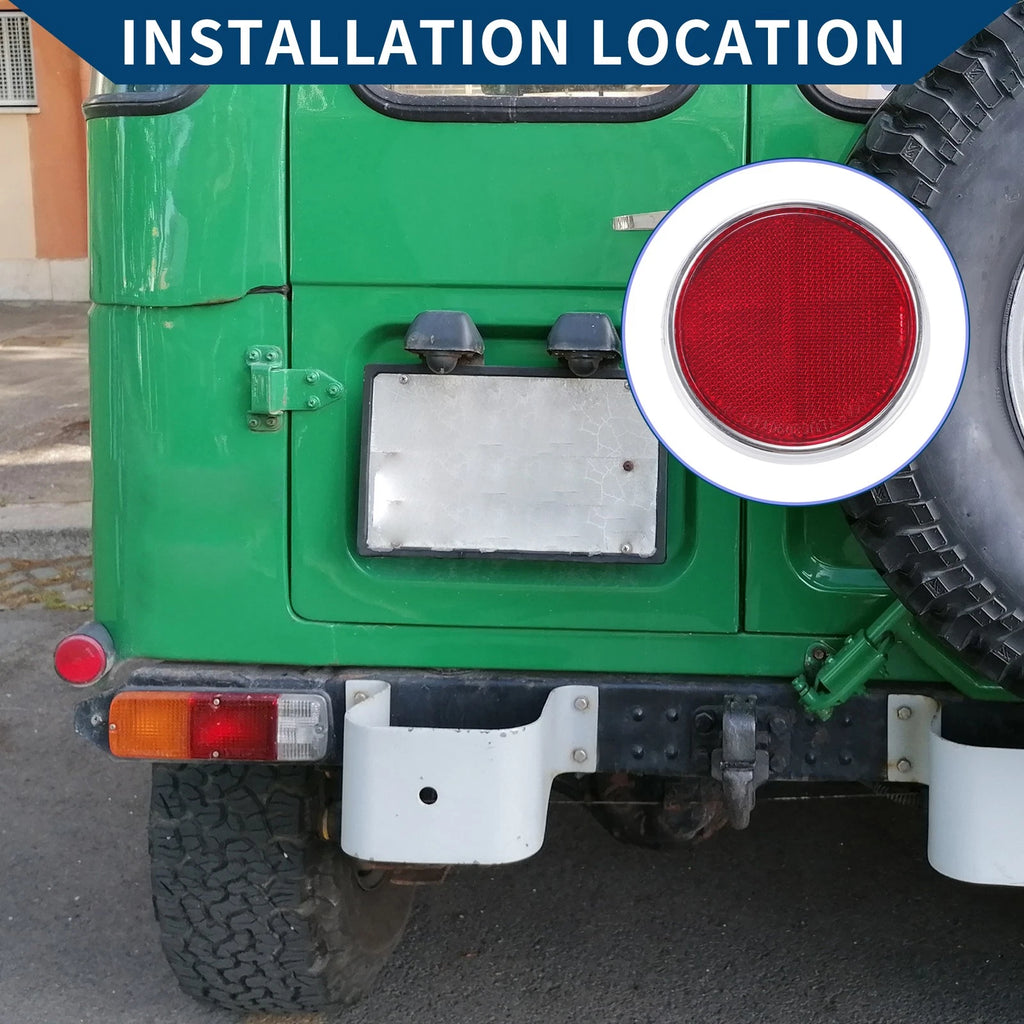 Rear Bumper Reflector Replacement for Toyota Land Cruiser (1958–1973) Red