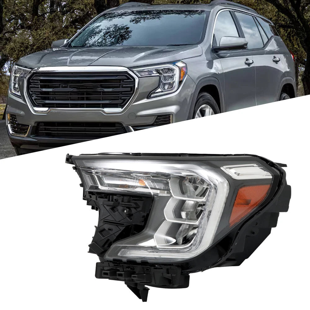 Headlight Assembly for GMC Terrain SLE/SLT (2022–2023) Driver Side LED Black Clear