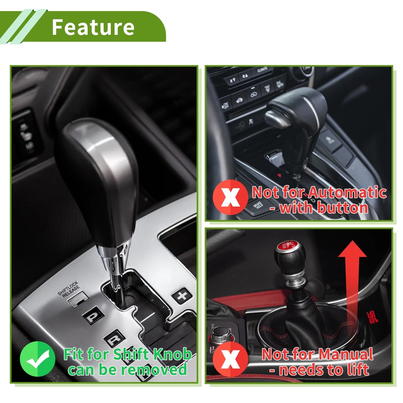Skull Shift Knob with 3 Adapters for Universal Fit (Automatic/Manual)