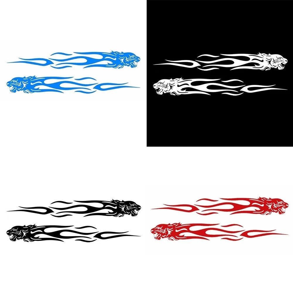 Set of 2 Reflective Flame Totem Car Stickers for Motorcycles